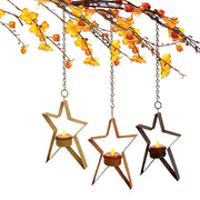 Hanging Whimsical Tealight Star - Timer  (3 Count Assortment)