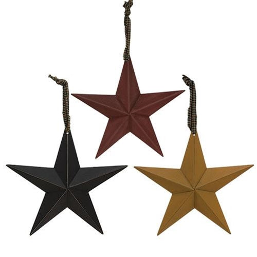Hanging Star Ornament - 8"  (3 Count Assortment)