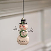 Love Resin Snowman with Wreath Ornament