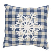 Blue Check Snowflake Pillow - 5"