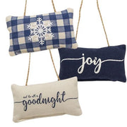 Blue Winter Pillow Ornaments (Set of 3)