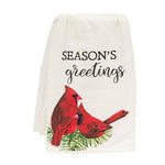 Season's Greetings Cardinal Dish Towel