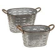 Oval Olive Buckets (Set of 2)