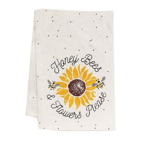 Honey Bees & Flowers Please Dish Towel
