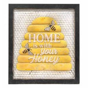 Home Is With Your Honey Framed Metal Sign