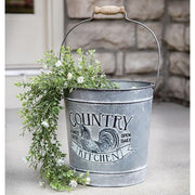 Country Kitchen Galvanized Metal Bucket