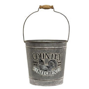 Country Kitchen Galvanized Metal Bucket