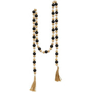 Black - Natural - White Wooden Bead Garland - 57"L