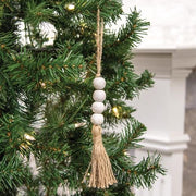 White Wooden Bead Ornament - 10.75"L