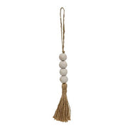 White Wooden Bead Ornament - 10.75"L