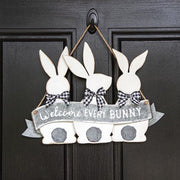 Welcome Every Bunny Metal Hanging Sign