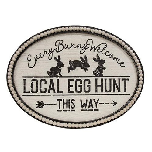 Local Egg Hunt Beaded Sign