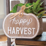 Happy Harvest Beaded Wood Pumpkin