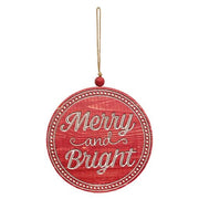 Merry & Bright Wood Hanging Sign