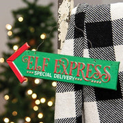 Elf Express Metal Hanging Sign