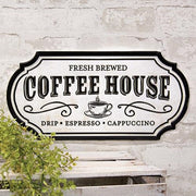 Fresh Brewed Coffee House Metal Sign