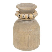 Beaded Wooden Vase Small