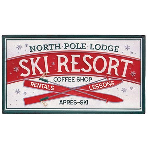 North Pole Lodge Ski Resort Metal Sign