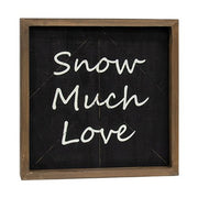 Snow Much Love/White Christmas Reversible Woodburned Sign