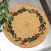 Mistletoe Wreath Jute Table Mat