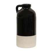 Black Glazed Ceramic Jug Vases (Set of 2)