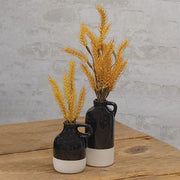 Black Glazed Ceramic Jug Vases (Set of 2)