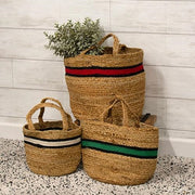 Bold Striped Jute Containers (Set of 3)