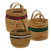 Bold Striped Jute Containers (Set of 3)