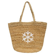 Snowflake Jute Tote