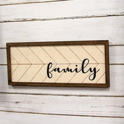 Distressed Woodburned Family Sign