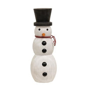 Wooden Spindle Snowmen with Top Hats (Set of 3)