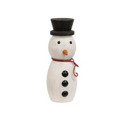 Wooden Spindle Snowmen with Top Hats (Set of 3)