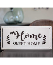 Home Sweet Home White Metal Wall Sign