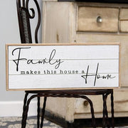 Family Makes This House a Home Shiplap Box Sign