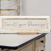 Count Your Blessings Distressed Frame with Holder