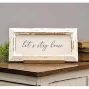 Let's Stay Home Distressed Frame with Holder