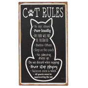 Cat Rules Metal Sign