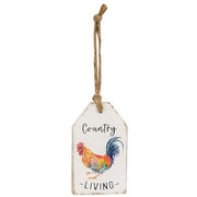 Country Living Rooster Wood Tag