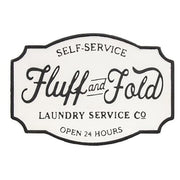 Fluff and Fold Laundry Co. Farmhouse Metal Sign