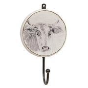 Wooden Farmhouse Cow Wall Hook