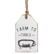 Farm To Table Pig Wood Tag