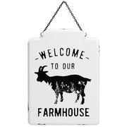 Welcome To Our Farmhouse Metal Hanging Sign