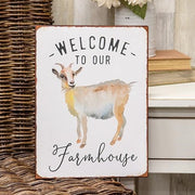 Welcome To Our Farmhouse Distressed Metal Sign