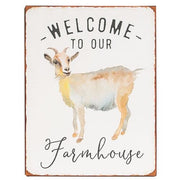 Welcome To Our Farmhouse Distressed Metal Sign