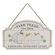Farm Fresh Pumpkins Hayrides Cider Wood Sign