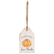 Thankful Pumpkin Wood Tag  (2 Count Assortment)