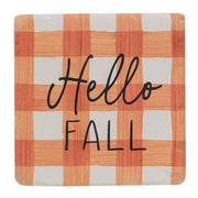 Fall Gingham Resin Coasters (Set of 4)