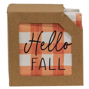 Fall Gingham Resin Coasters (Set of 4)