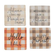 Fall Gingham Resin Coasters (Set of 4)