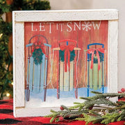 Let It Snow Sleds Wood Sign